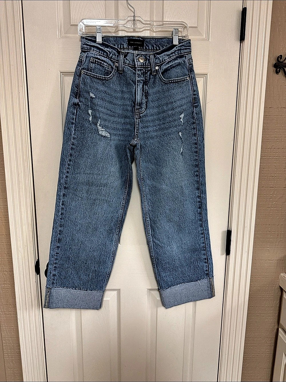 Free Assembly Women's High Rise Straight Cropped Jeans Blue Size 4